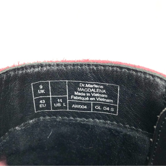 Dr Martens Magdalena Suede Leather Burgundy Ankle Zip Boots Women’s 11 Shoes - Picture 12 of 13